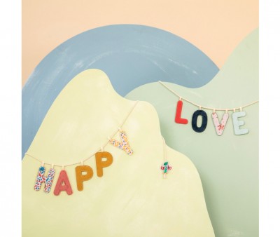 Lettera Tela Lilliputiens Fosforescente E Azzurro