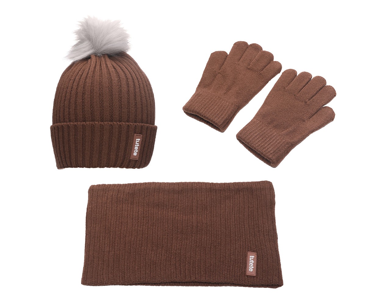 Ensemble Hiver Bonnet, Gants et Tour de Cou Funny Letters