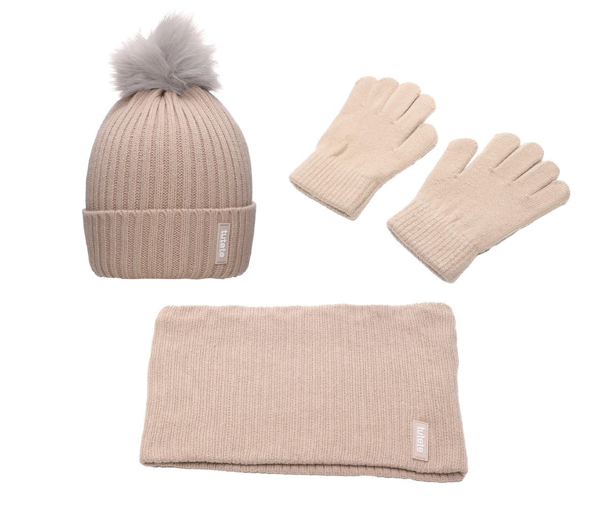 Ensemble Hiver Bonnet, Gants et Tour de Cou Geometric Nature