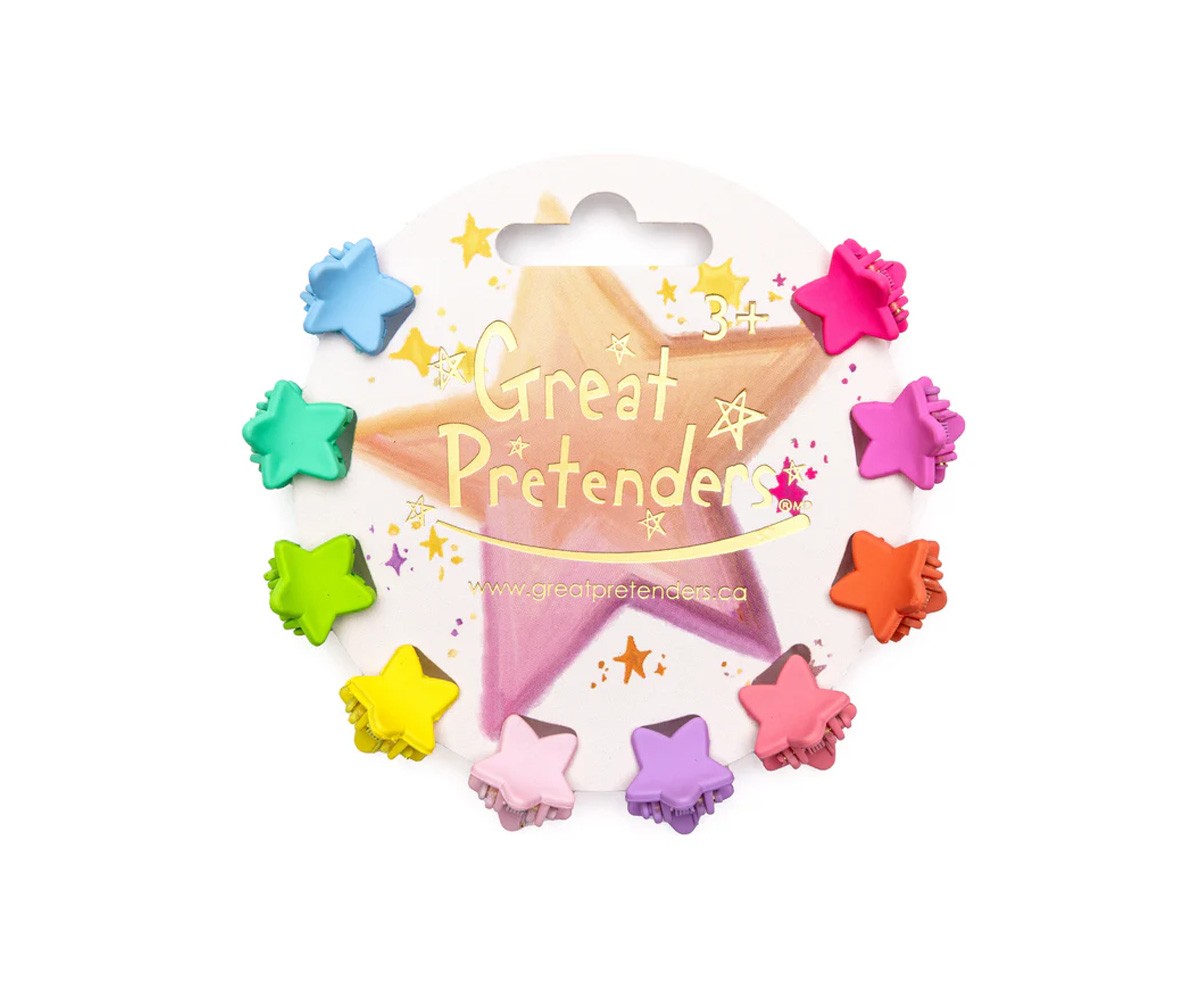 10 Mini Pinzas Estrella Arcoíris