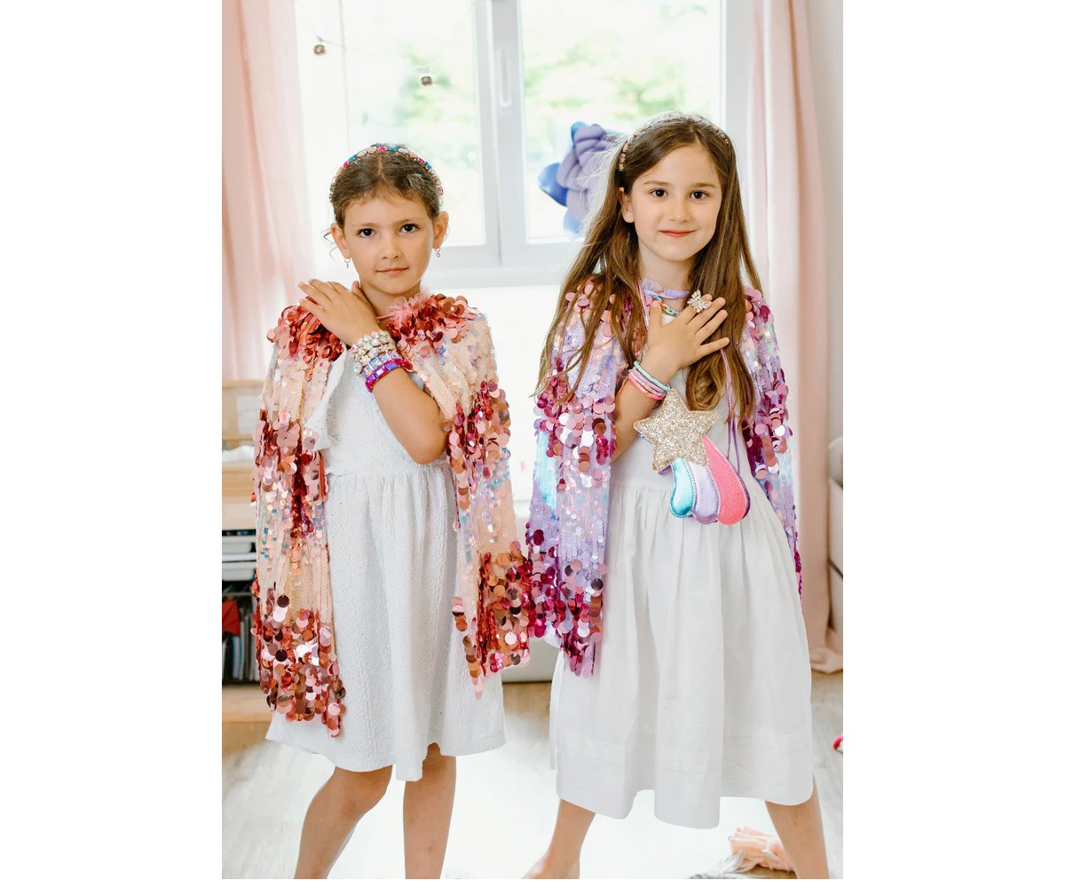 Capa infantil de lantejoulas The 5th Avenue Pink