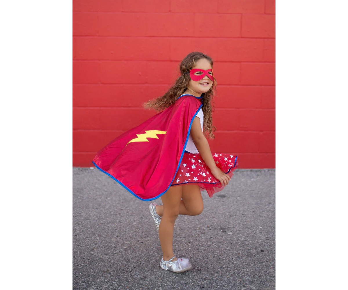 Costume de Super-Héro pour Enfant, Tutu, Cape et Masque 4-6 ans