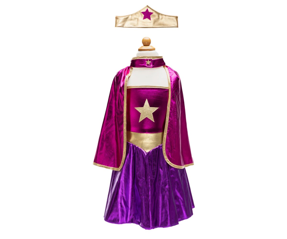 Disfraz Infantil Superhéroe Star con Capa y Diadema 4-6 años