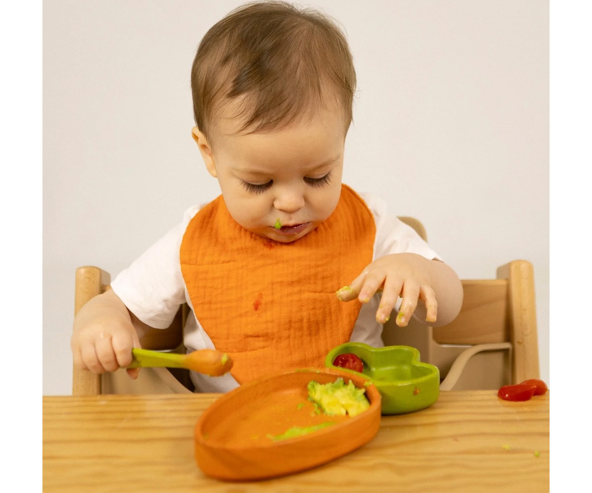 Vajilla Infantil Plato y Cuchara de Madera Cathy The Carrot