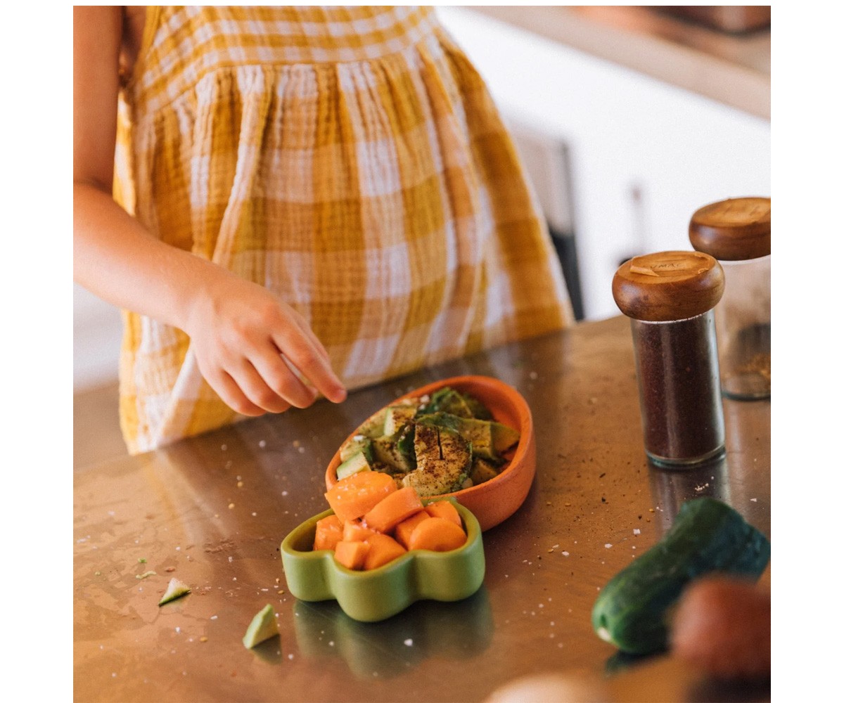 Vajilla Infantil Plato y Cuchara de Madera Cathy The Carrot