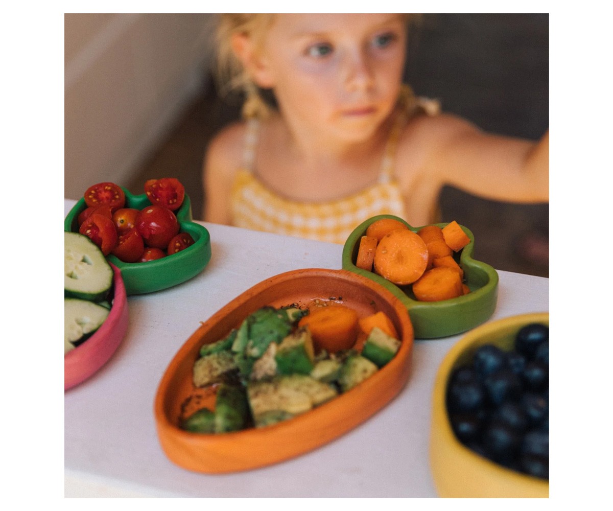 Vajilla Infantil Plato y Cuchara de Madera Cathy The Carrot