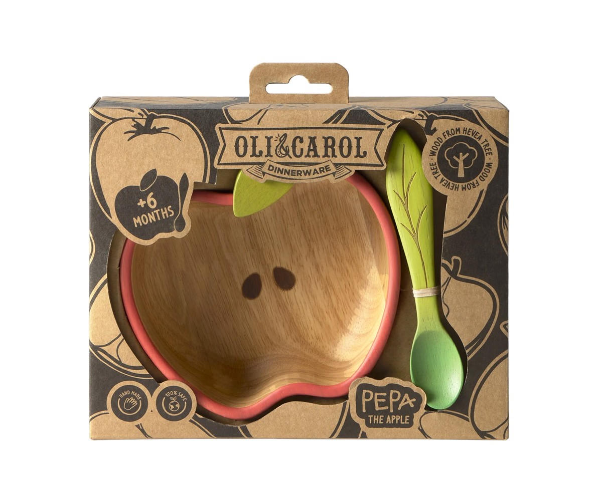 Ciotola e Cucchiaio in Legno Pepa The Apple