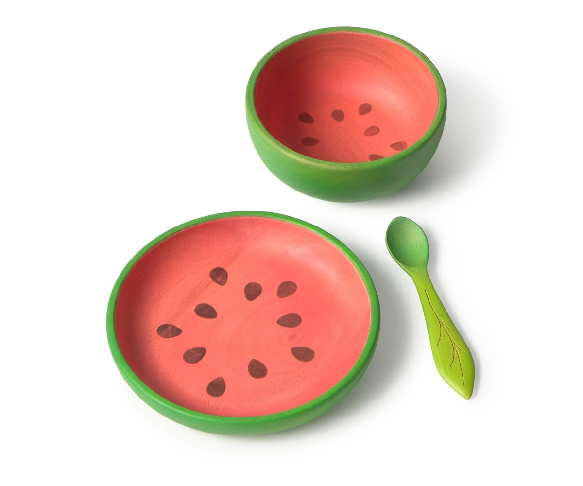 Vaisselle 3 Pièces en Bois Wally The Watermelon