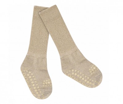 Calcetines Suela Antideslizante Bambú Glitter Champagne Beige
