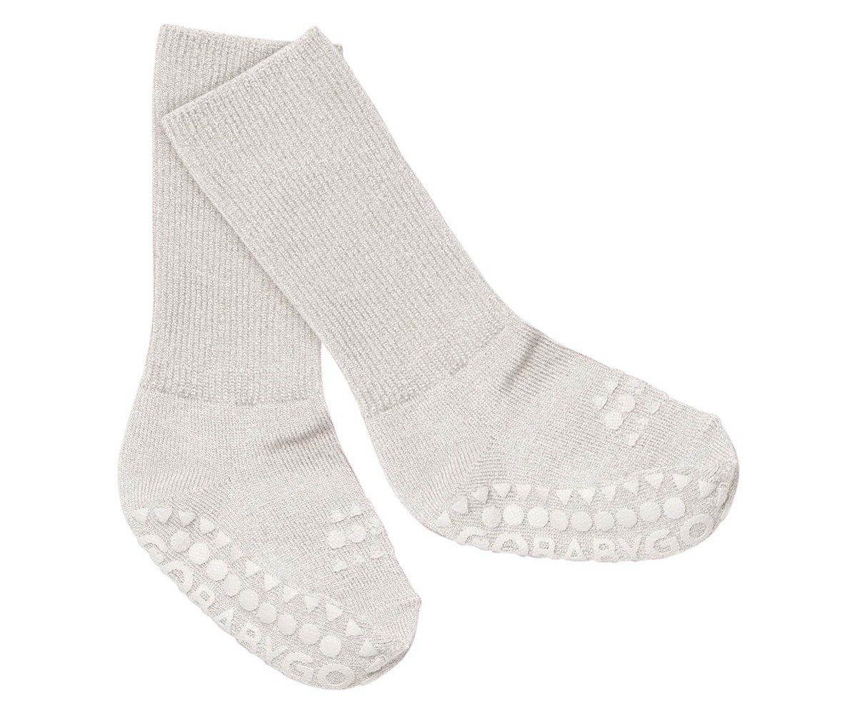 Calcetines Suela Antideslizante Bambú Glitter Ivory