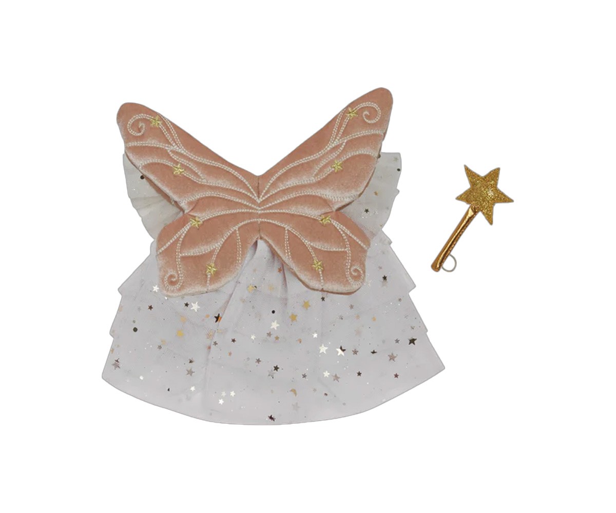 Conjunto de Hada Pearl con Alas y Varita para Muñeco Dinkum
