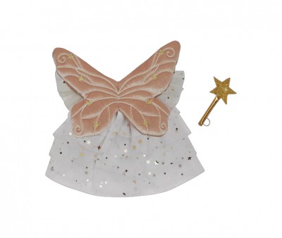 Conjunto de Hada Pearl con Alas y Varita para Muñeco Dinkum