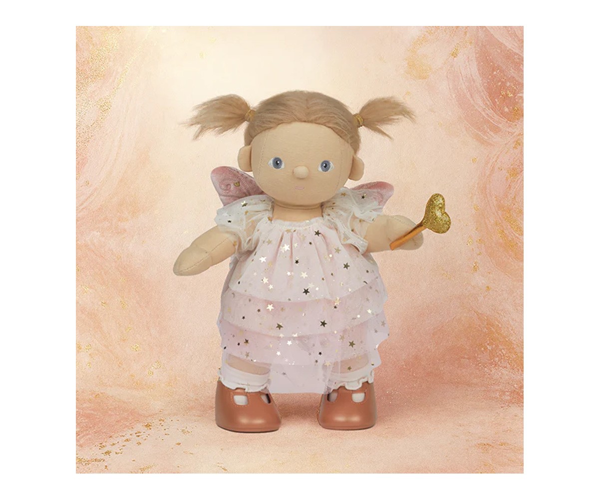 Conjunto Pearl Fairy com asas e varinha para boneca Dinkum