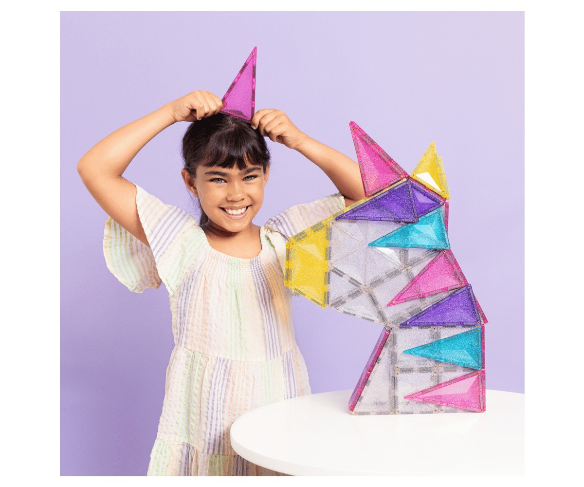 Construcción Connetix Glitter Unicorn 56 piezas