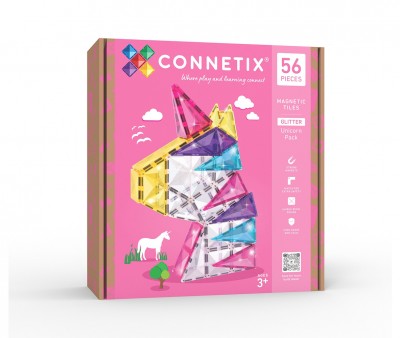 Construcción Connetix Glitter Unicorn 56 piezas