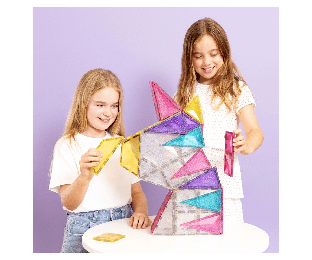 Construcción Connetix Glitter Unicorn 56 piezas