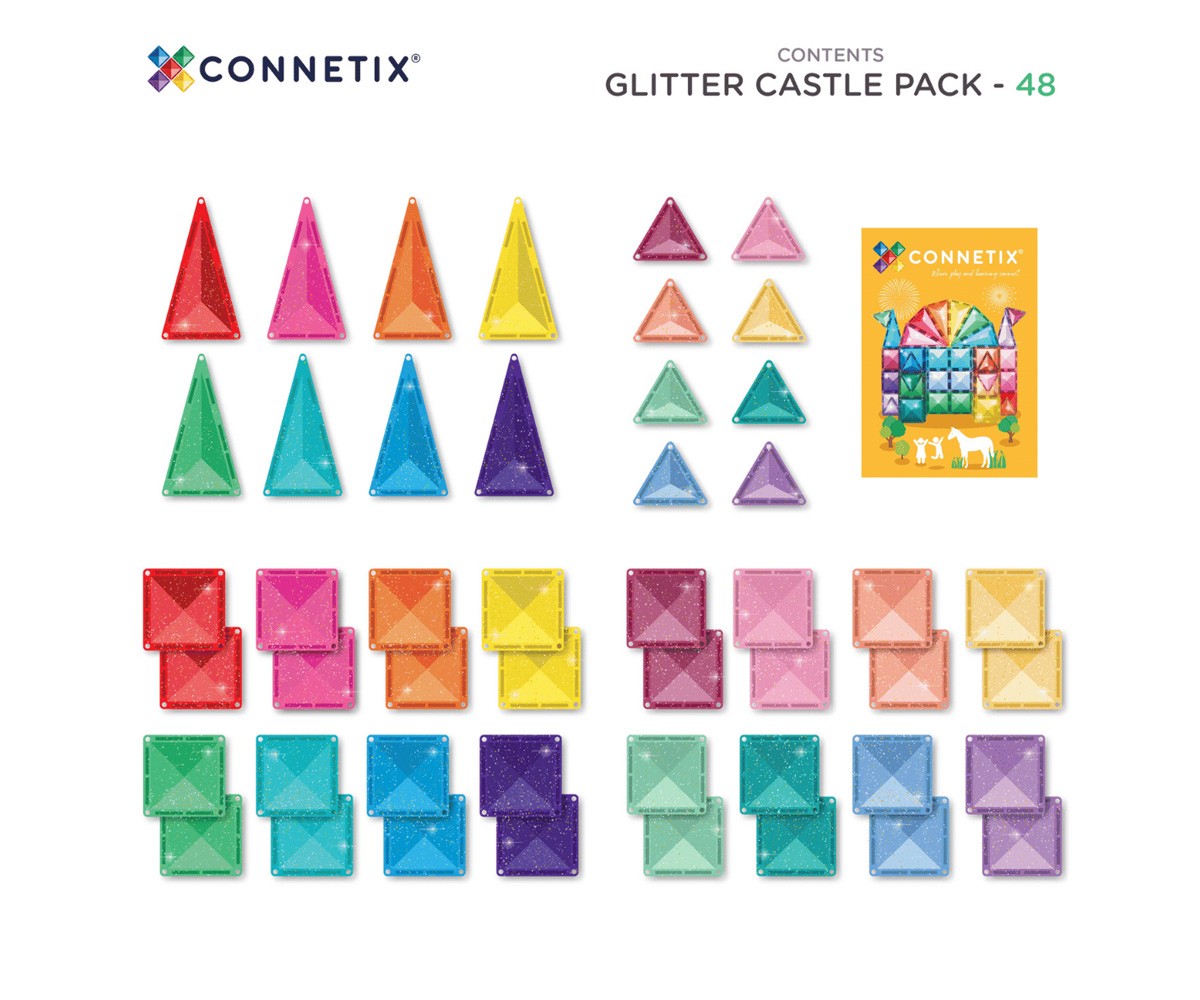 Construcción Connetix Glitter Castle 48 piezas