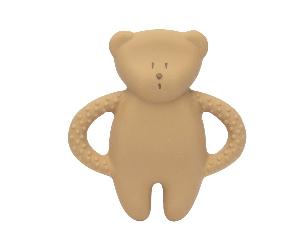 Anneau de Dentition en Caoutchouc Naturel Ourson Cappuccino