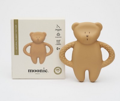 Anneau de Dentition en Caoutchouc Naturel Ourson Cappuccino