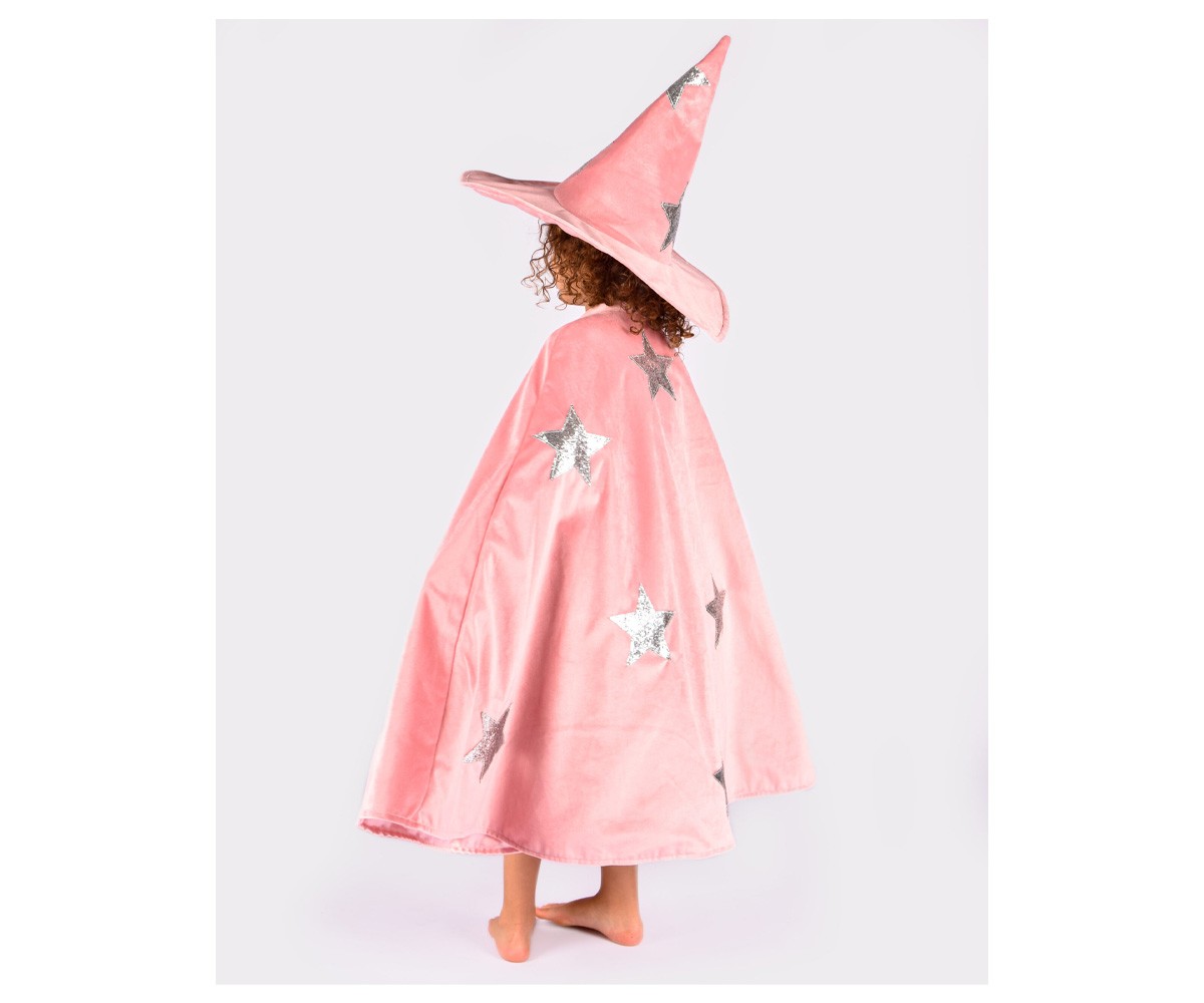 Costume Velours Rose avec Étoiles Argentées Taille 3-8 ans