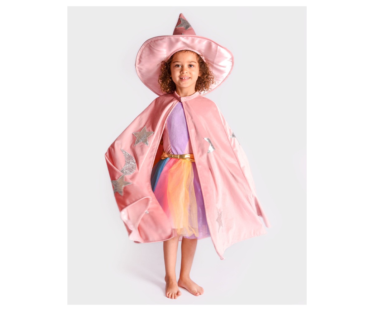 Costume Velours Rose avec Étoiles Argentées Taille 3-8 ans