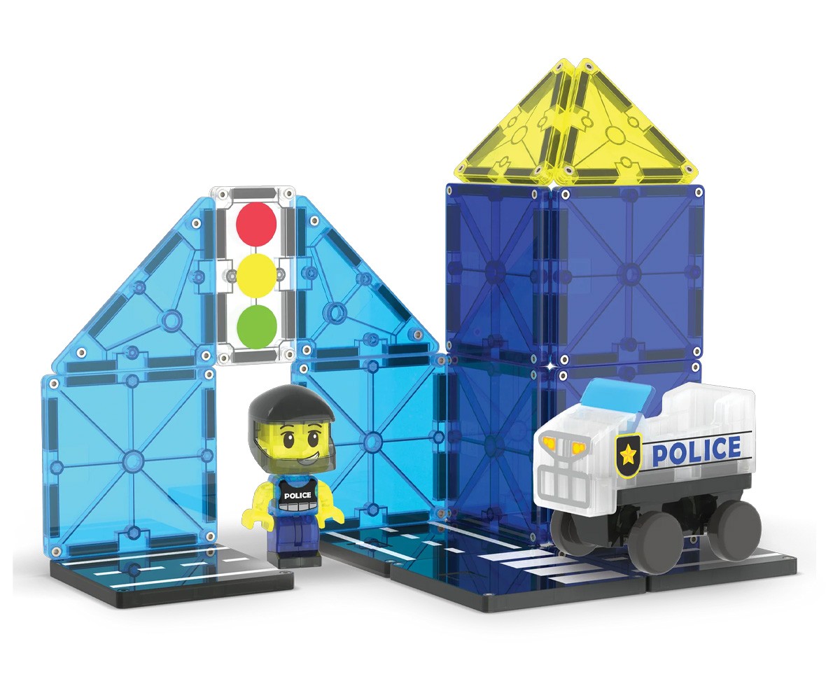 Set de Construcción Magna-Tiles Police Patrol 20 piezas