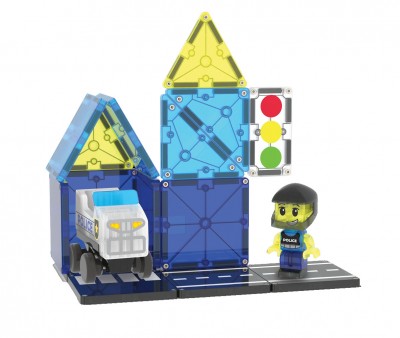 Set de Construcción Magna-Tiles Police Patrol 20 piezas
