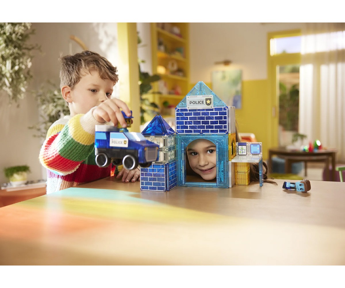Conjunto de construção  Delegacia de pPolícia Magna-Tiles de 35 peças