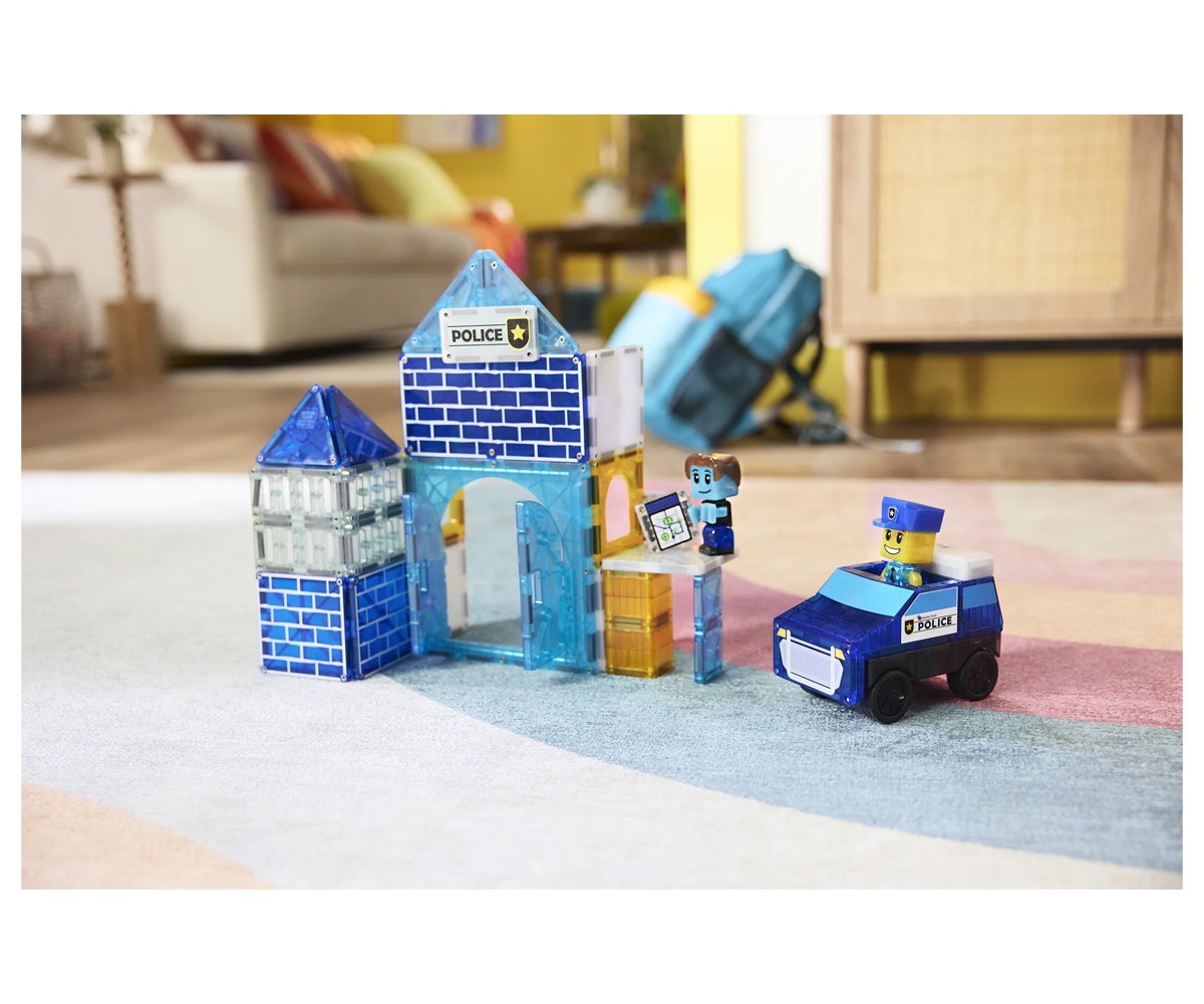 Conjunto de construção  Delegacia de pPolícia Magna-Tiles de 35 peças