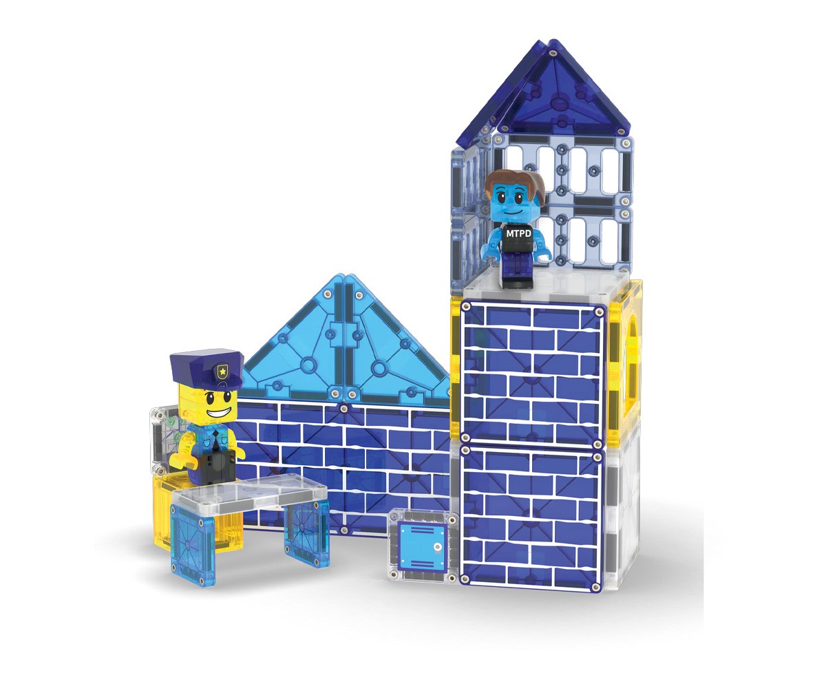 Conjunto de construção  Delegacia de pPolícia Magna-Tiles de 35 peças