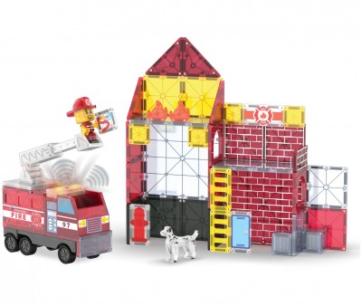 Set de Construcción Magna-Tiles Fire Station 50 piezas