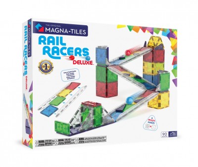 Set de Construcción Magna-Tiles Rail Racers Deluxe 90 piezas