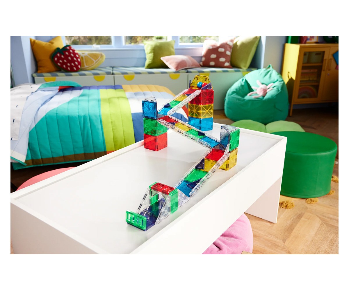 Conjunto de construção Magna-Tiles Rail Racers Deluxe de 90 peças