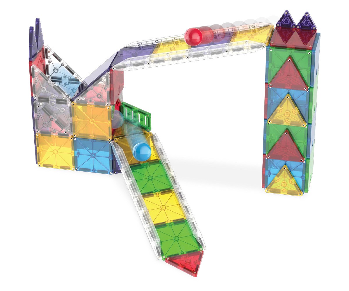 Conjunto de construção Magna-Tiles Rail Racers Deluxe de 90 peças