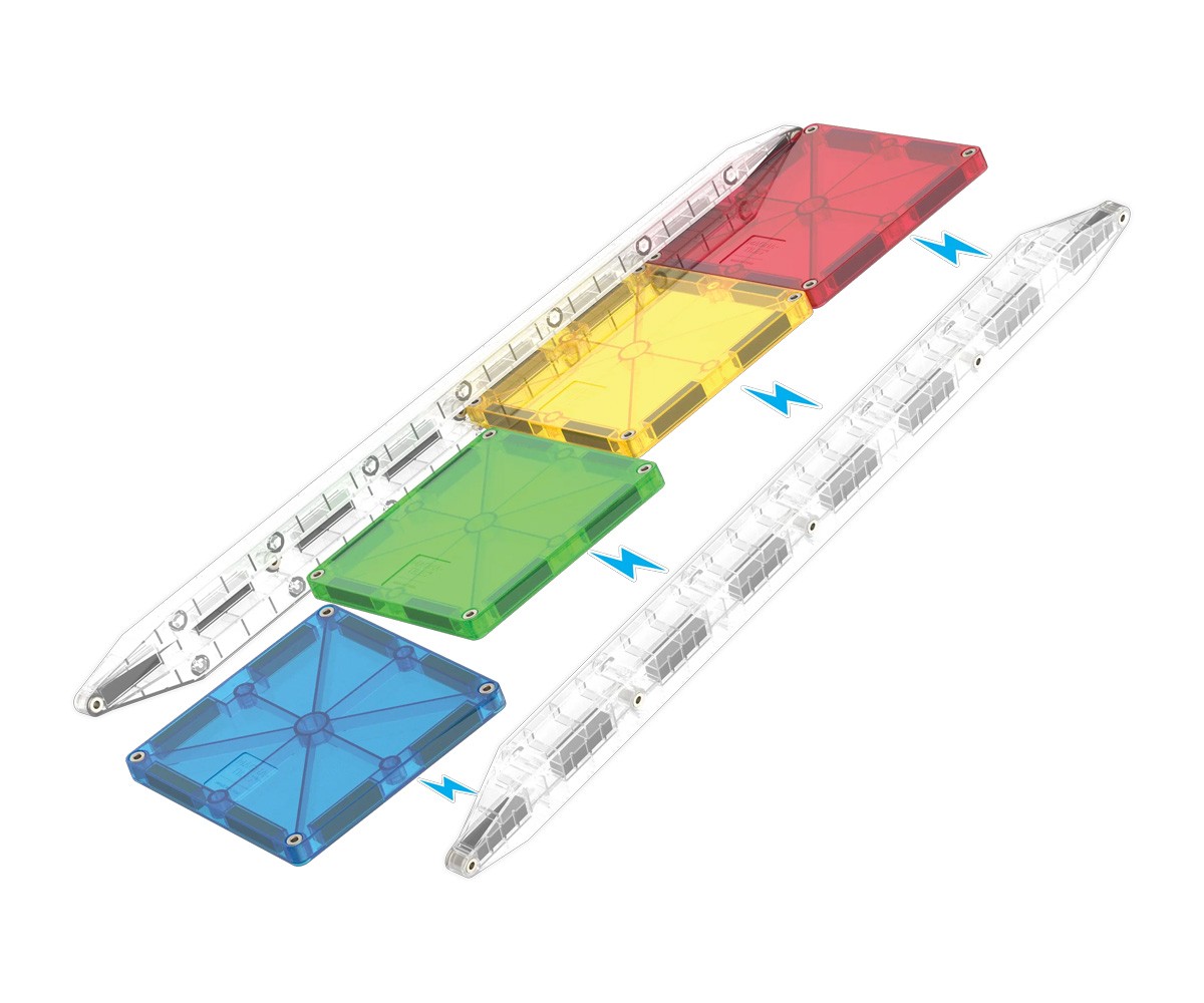 Kit de Construction Magna-Tiles Rail Racers 33 Pièces