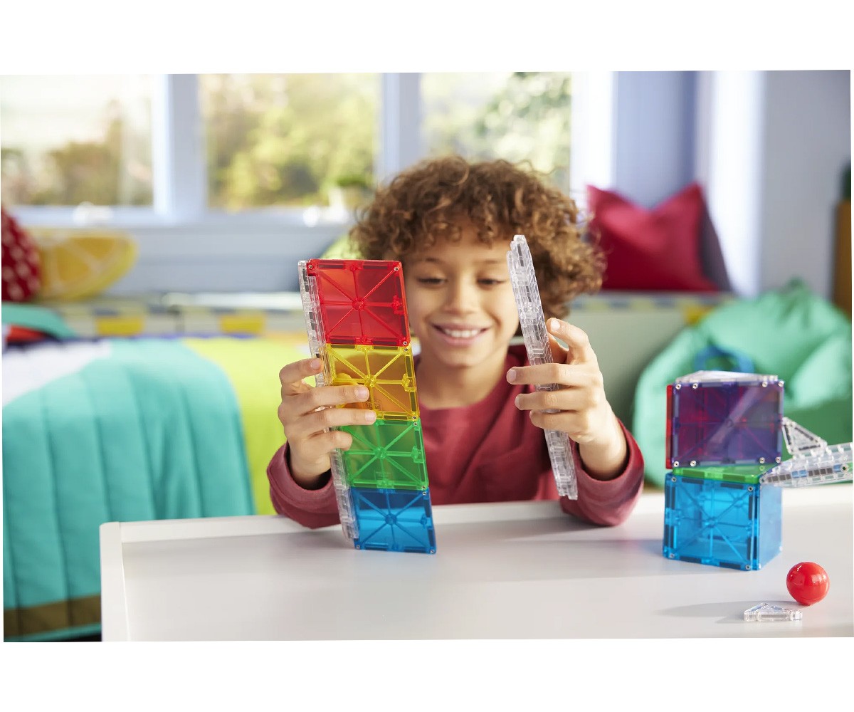 Kit de Construction Magna-Tiles Rail Racers 33 Pièces