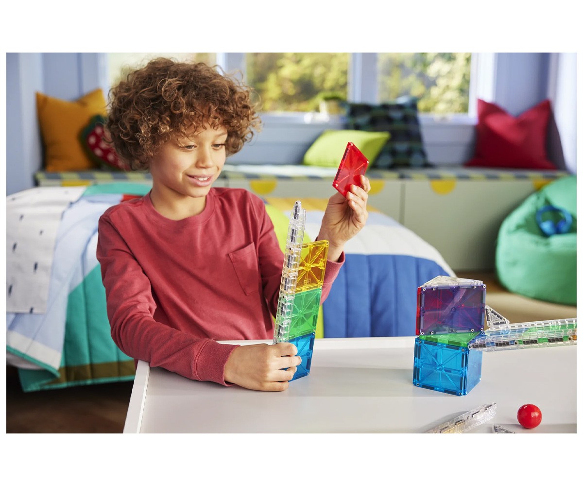 Kit de Construction Magna-Tiles Rail Racers 33 Pièces