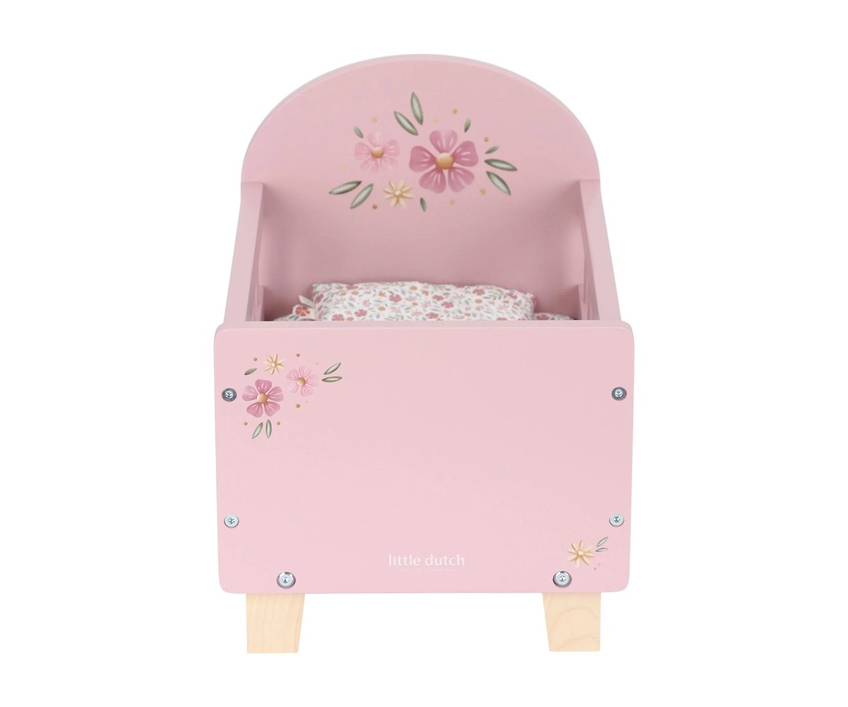 Cama de Madera con Textil para Muñecas FSC