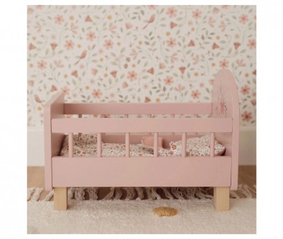Cama de Madera con Textil para Muñecas FSC