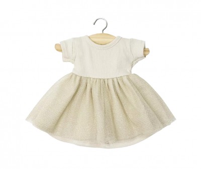 Vestido Tutú Rosana Manga Corta Dorado para Muñeco Gordis