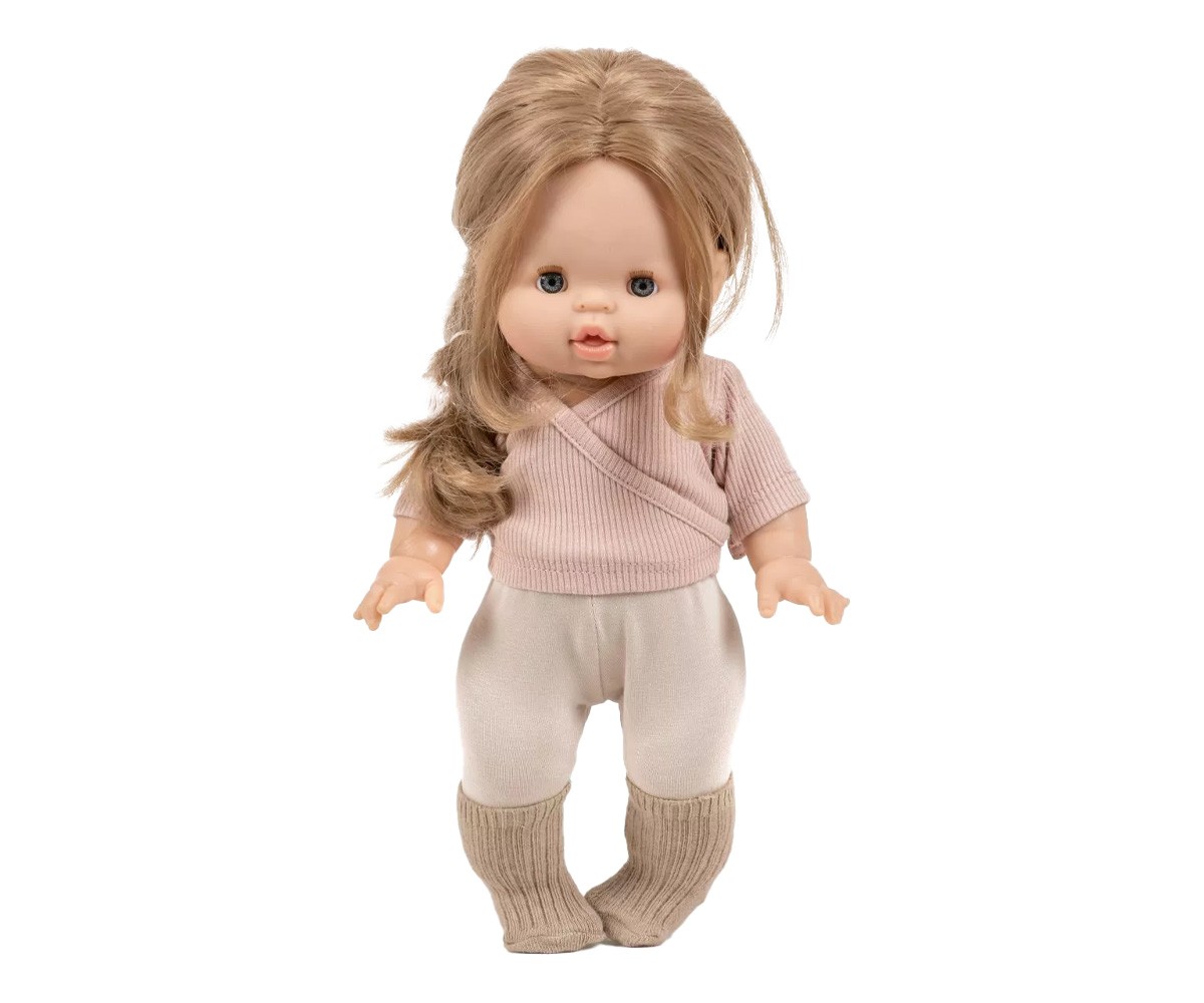 Conjunto de Top Cruzado Punto Acanalado y Leggings para Muñeco Gordis