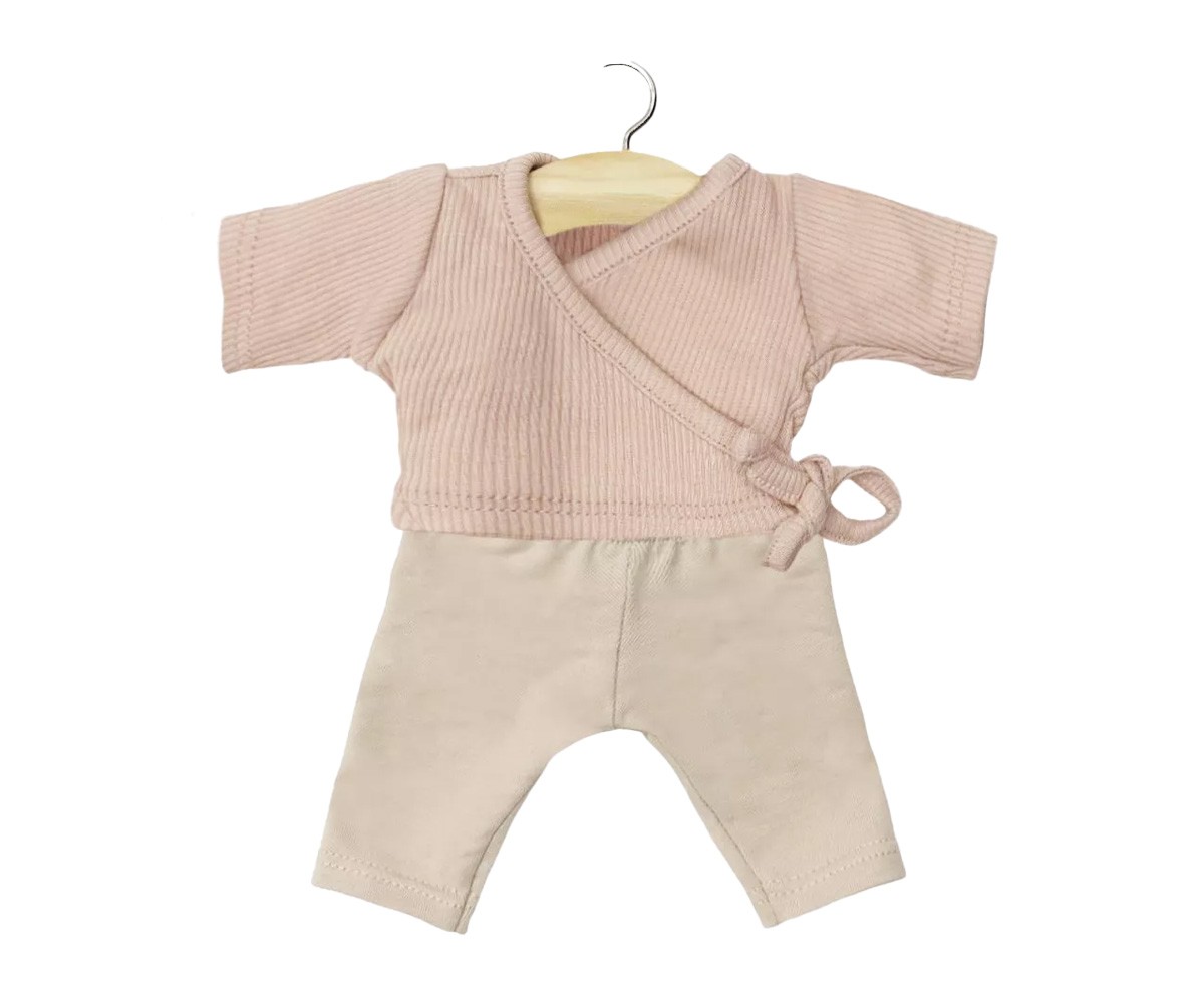 Conjunto de Top Cruzado Punto Acanalado y Leggings para Muñeco Gordis