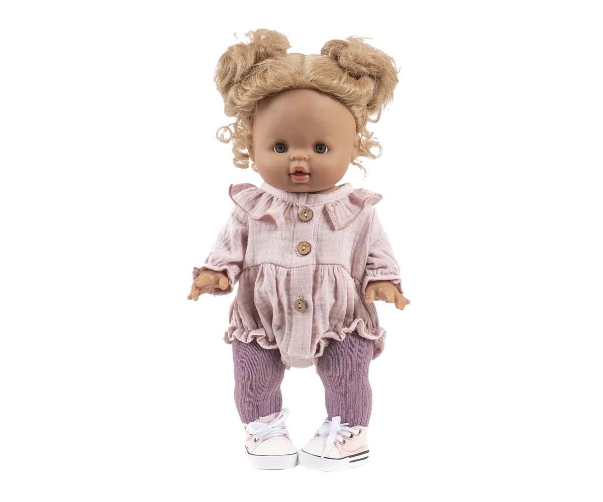 Barboteuse Léonore en Gaze de Coton Rose Orchidée pour Poupée Gordis