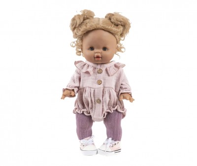 Pelele Léonore Gasa de Algodón Orchid Pink para Muñeco Gordis