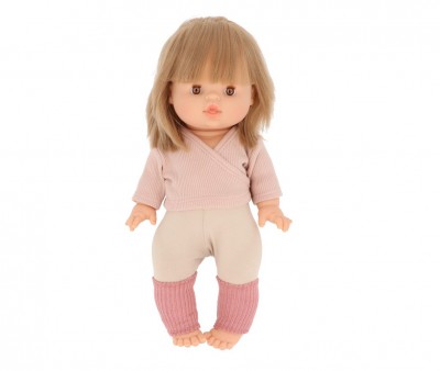 Muñeco Gordis Zoe con Conjunto Top Cruzado con Leggings y Calentadores