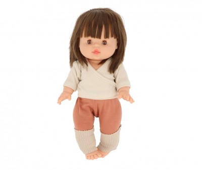 Muñeca Gordis Jeanne con Conjunto Top Cruzado, Leggings y Calentadores