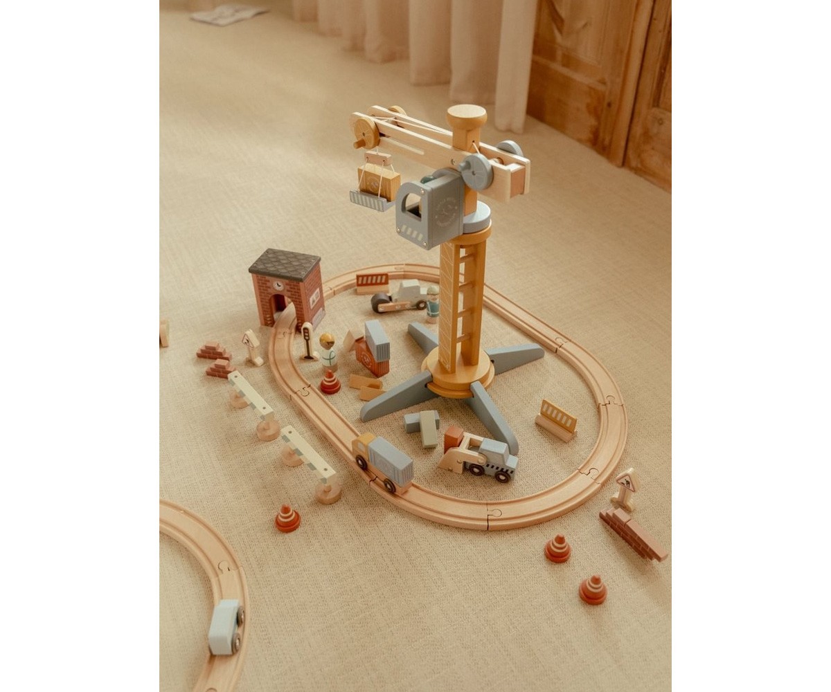 Set de Construcción con Grúa de Madera FSC