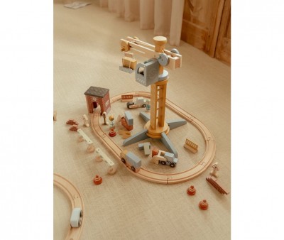 Set de Construcción con Grúa de Madera FSC