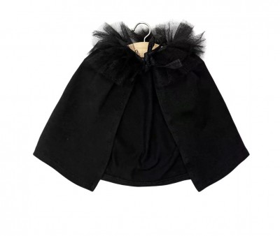 Capa de Bruja de Jersey y Tul Negro