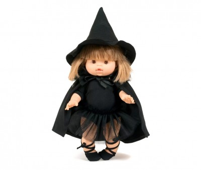 Les P'tits Déguiz Disfraz Halloween de Brujita con Sombrero y Escoba para Muñeco Gordis